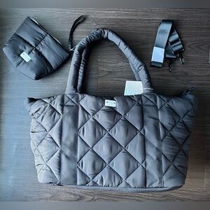 NWT Wilo The Label Black Diamond Quilted Bag.